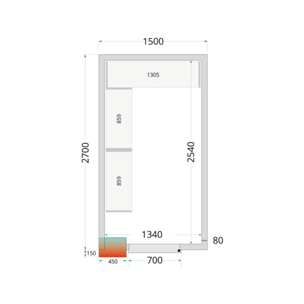 Cold Room Panels 80 mm - CR 150x270x220