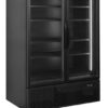 Black 2-door display cooler with canopy - FSC1200H BLACK