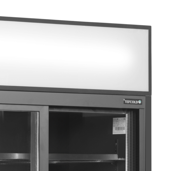Black 2-door display cooler with canopy - FSC891S Black - Image 2
