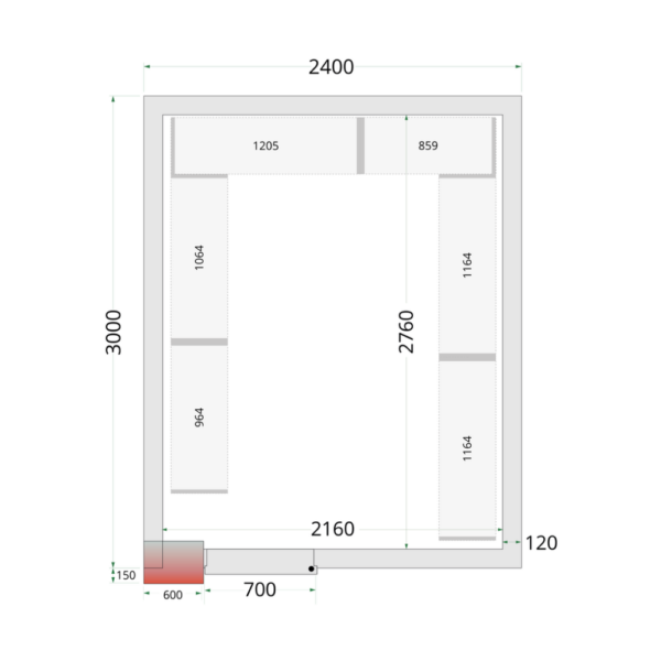 Coldroom Panels 120 mm - CR 240x300x220