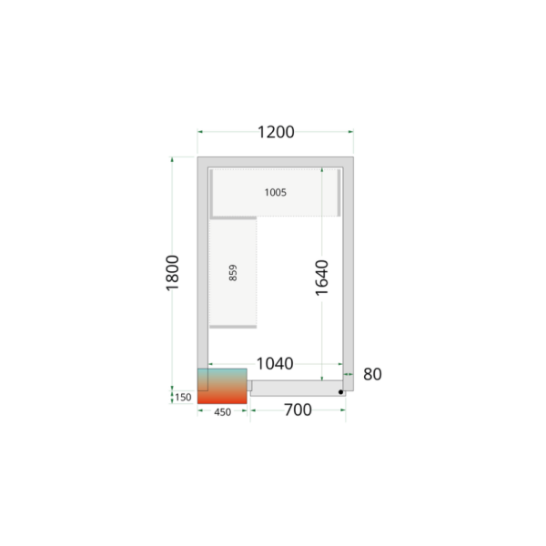 Cold Room Panels 80 mm - CR 120x180x212 NF