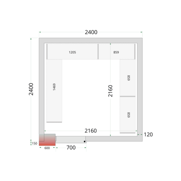 Coldroom Panels 120 mm - CR 240x240x220