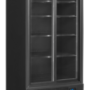 Black 2-door display cooler with canopy - FSC891S Black