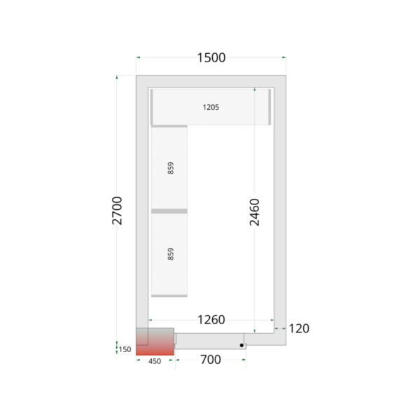 Coldroom Panels 120 mm - CR 150x270x220