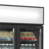 Black 2-door display cooler with canopy - FSC891H Black - Image 2