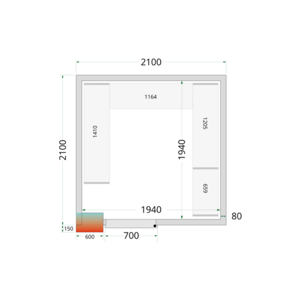 Cold Room Panels 80 mm - CR 210x210x220