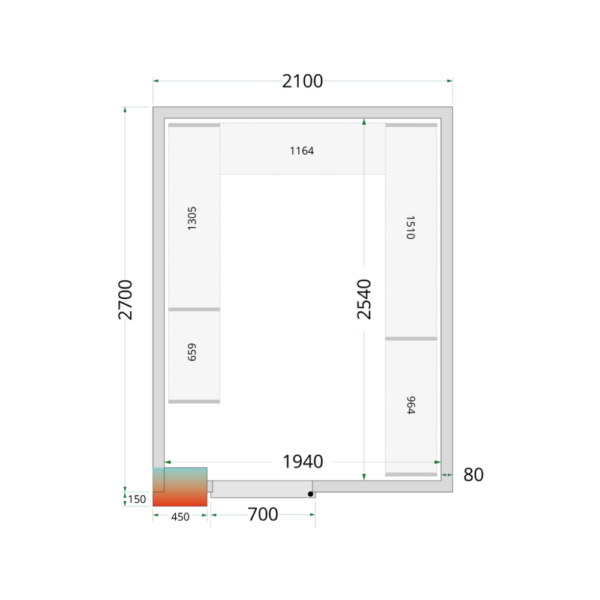 Cold Room Panels 80 mm - CR 210x270x220