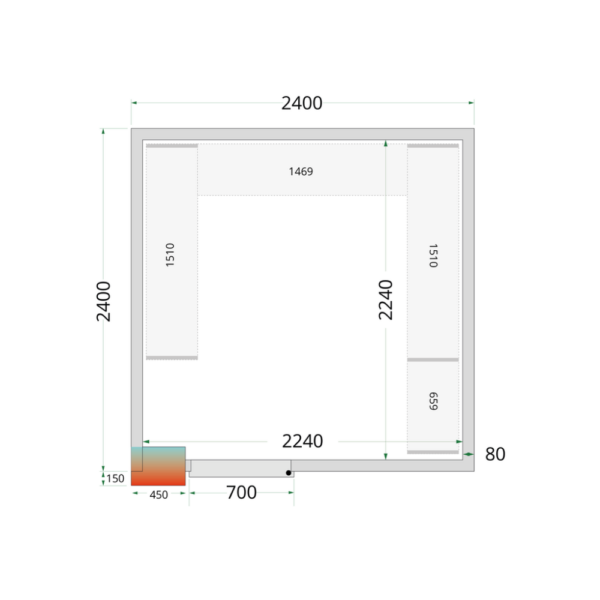 Cold Room Panels 80 mm - CR 240x240x212 NF