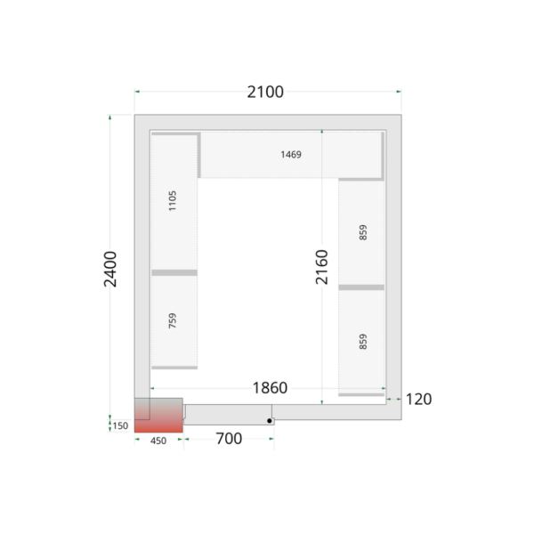 Coldroom Panels 120 mm - CR 210x240x220