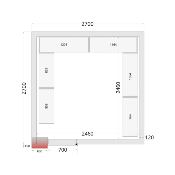 Coldroom Panels 120 mm - CR 270x270x220