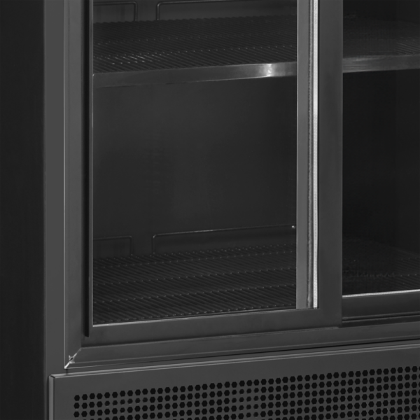 Black 2-door display cooler with canopy - FSC891S Black - Image 3