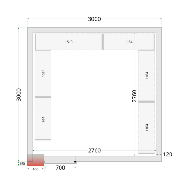 Coldroom Panels 120 mm - CR 300x300x220
