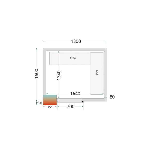 Cold Room Panels 80 mm - CR 180x150x212 NF