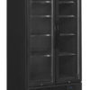 Black 2-door display cooler with canopy - FSC891H Black