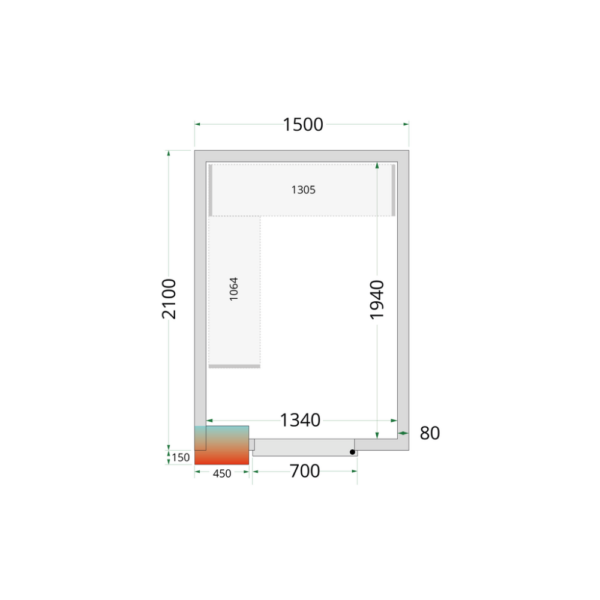 Cold Room Panels 80 mm - CR 150x210x220