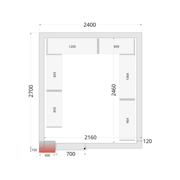 Coldroom Panels 120 mm - CR 240x270x220