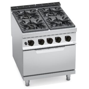 Gaasipliit Bertos Maxima 900, 4 põletiga, gaasiahjuga – 860 mm