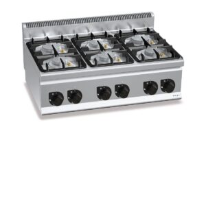 Gaasipliit Bertos Plus 600, 6 põletiga – 975 mm