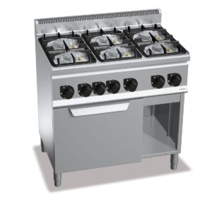 Gaasipliit Bertos Plus 600, 6 põletiga, gaasiahjuga – 975 mm